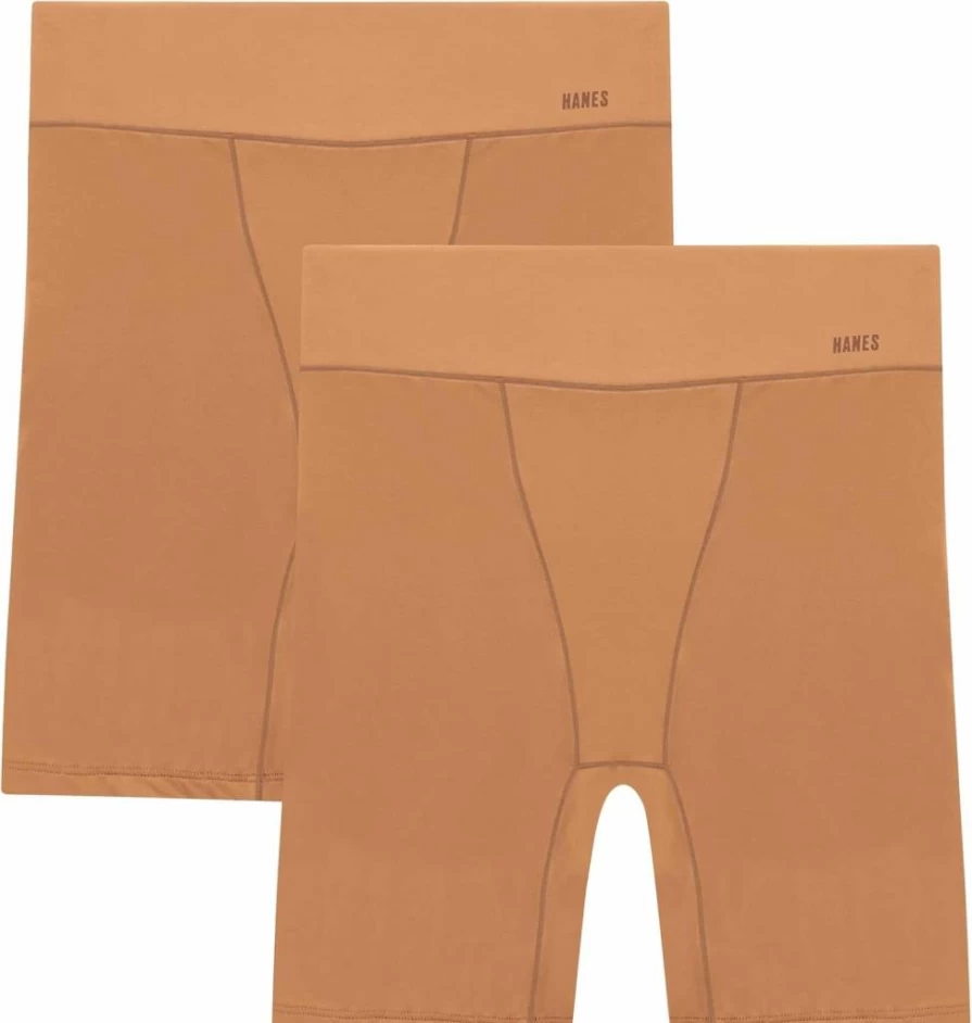 Hanes Women's Anti-Chafe Microfiber Slip Shorts 2-Pack - Comfortable & Breathable Underwear Shorts