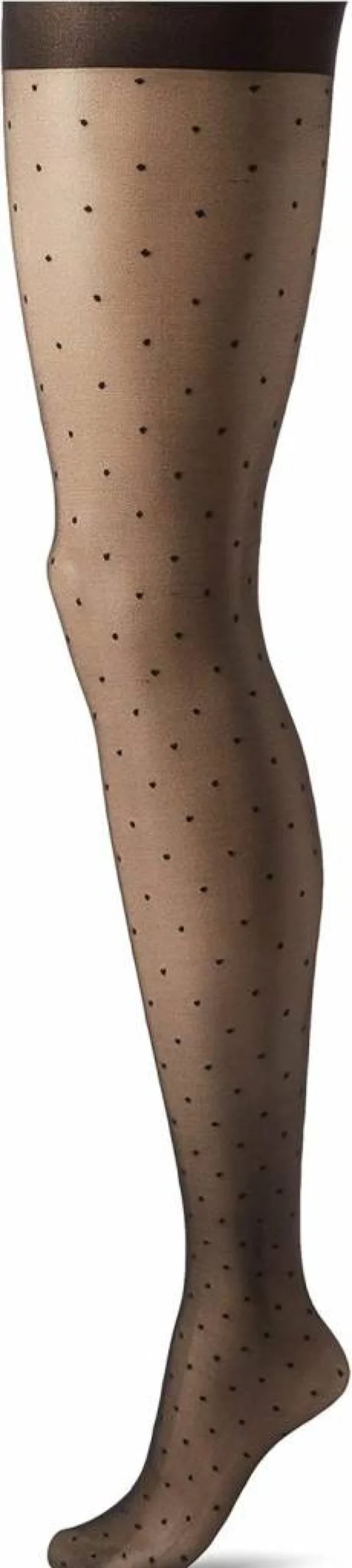Hanes Women's Compression Tights - Fashion Dot Design, Leg Support, Control Top, Sheer Toe, Black