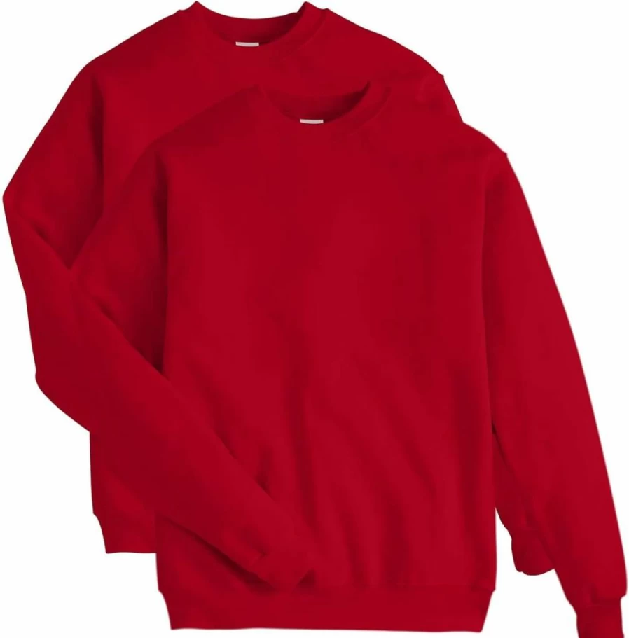 Hanes Men's EcoSmart Fleece Crewneck Sweatshirt - Soft Pullover Hoodie, 1-Pack or 2-Pack Options, Comfortable Casual Wear