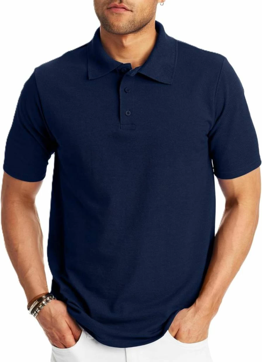 Hanes Men's X-Temp Moisture-Wicking Short Sleeve Polo Shirt - Breathable Midweight Golf Shirt for Men