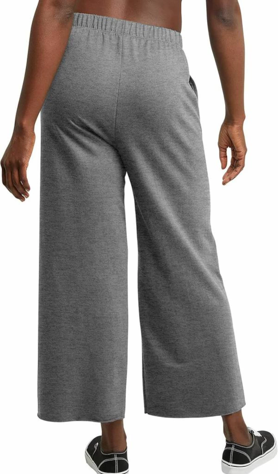 Hanes Women's Retro Wide Leg Crop Pants - 25" Lightweight French Terry Lounge Pants