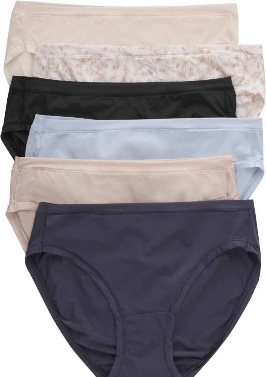 Hanes Women's Comfort Flex Fit Underwear 6-Pack - Microfiber Stretch Brief, Bikini & Thong Panties