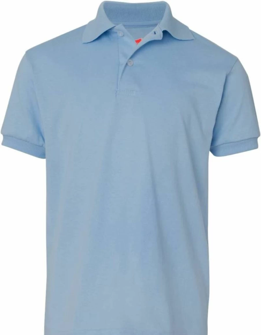 Hanes Boys' EcoSmart Short Sleeve Polo Shirt - Soft Jersey Knit, Comfort Fit