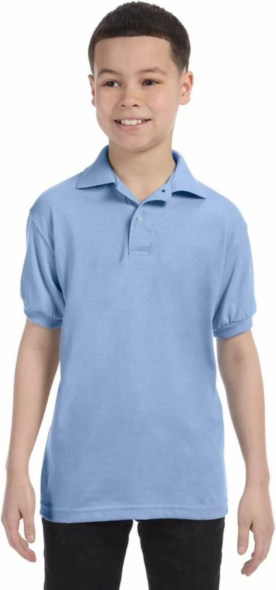 Hanes Boys' EcoSmart Short Sleeve Polo Shirt - Soft Jersey Knit, Comfort Fit