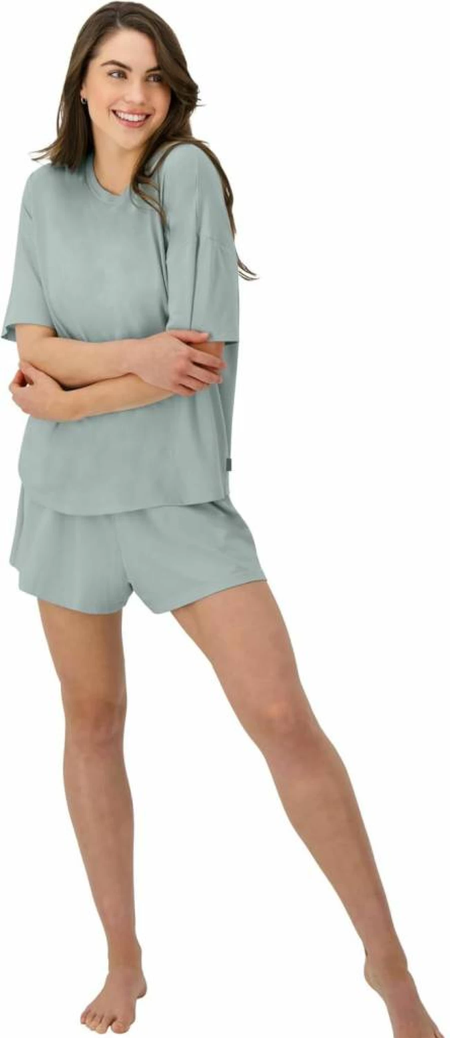 Hanes Women's Supersoft Boxy T-Shirt & Sleep Shorts 2-Piece Loungewear Set | Comfy Loungewear