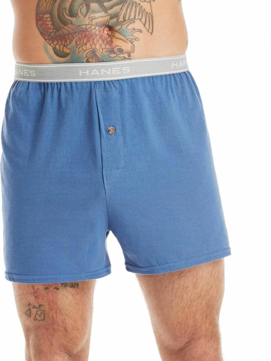 Hanes Men's Cotton Boxer Briefs 5-Pack - Soft, Breathable & Moisture-Wicking Underwear for All-Day Comfort