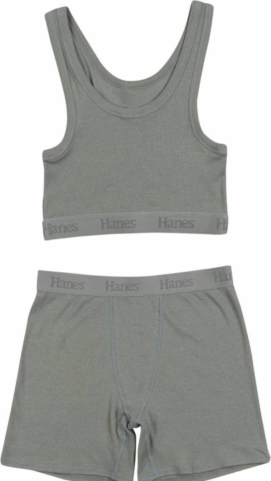 Hanes Women's Supersoft 2-Piece Loungewear Set - Comfortable Crop Top & Boxer Shorts for Relaxation