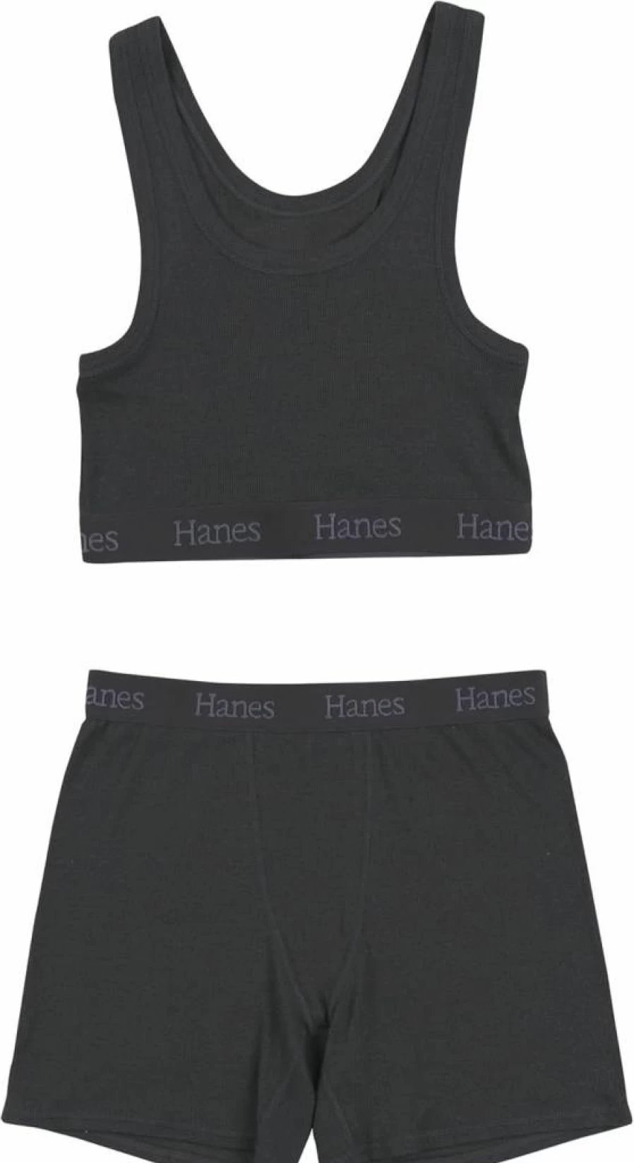 Hanes Women's Supersoft 2-Piece Loungewear Set - Comfortable Crop Top & Boxer Shorts for Relaxation