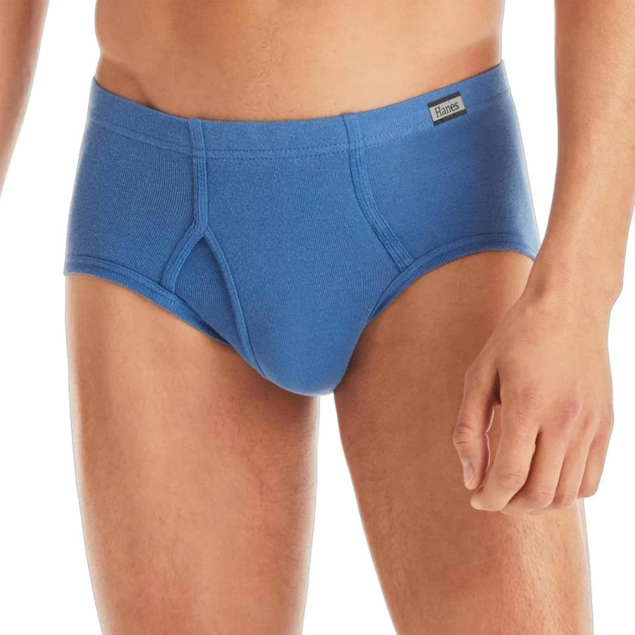 Hanes Men's Moisture-Wicking Mid-Rise Briefs Underwear 6-Pack - Comfortable & Breathable Cotton Boxers for Everyday Wear