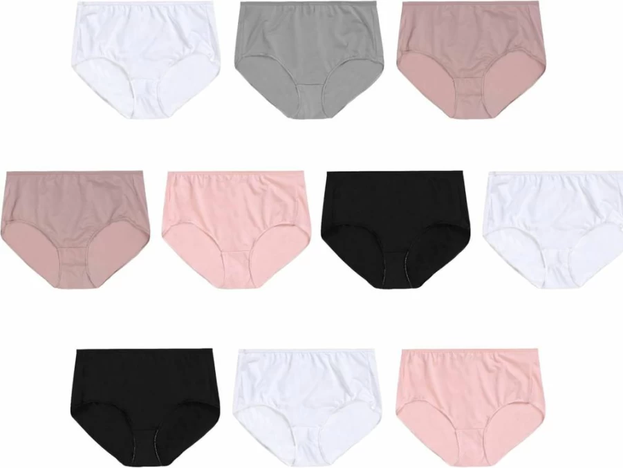 Hanes Women's Cool Comfort 10-Pack Lightweight Mesh Briefs - Breathable Everyday Underwear