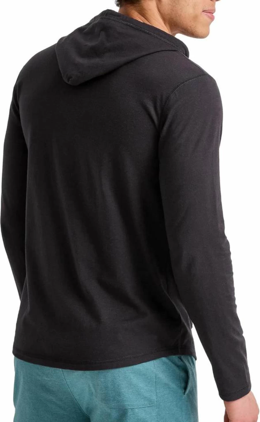 Hanes Men's Lightweight Cotton Henley Neck Hoodie - Comfortable Jersey Hooded Sweatshirt