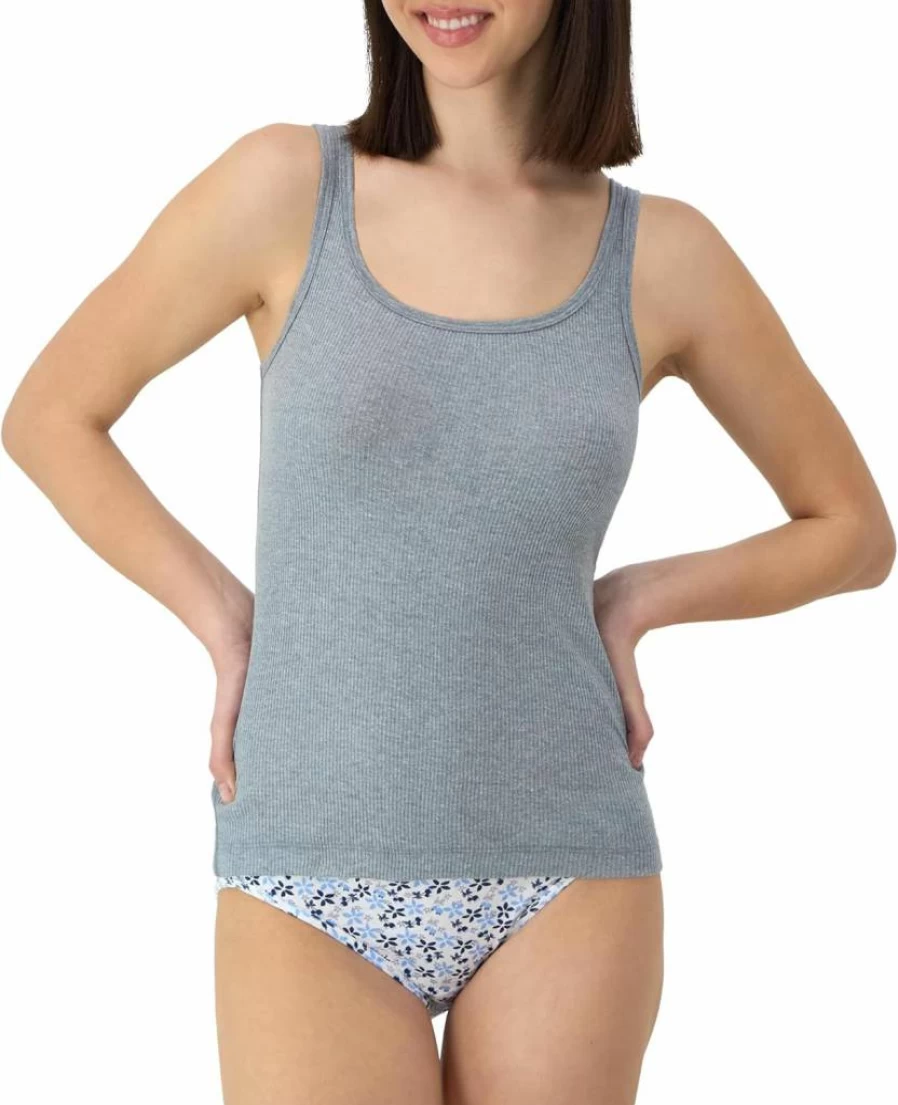 Hanes Women's Soft Cotton Rib Tank Tops 4-Pack - Breathable Comfort Fit Sleeveless Undershirts