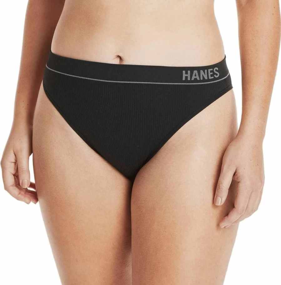Hanes Women's Seamless Rib Hi-Rise Cheeky Panties 6-Pack, Assorted Colors, Soft Comfort Fit Underwear