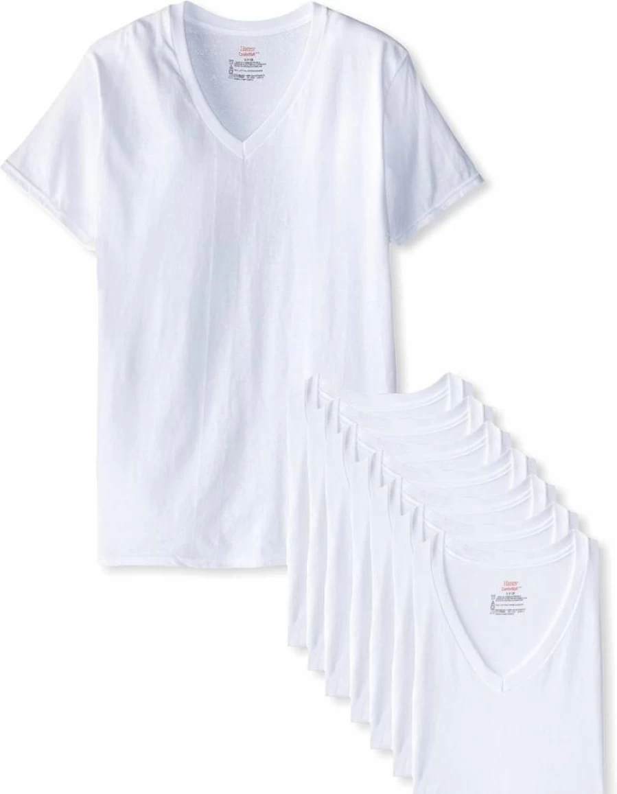 Hanes Men's Ultimate 6-Pack Soft Comfort V-Neck T-Shirts for Everyday Wear