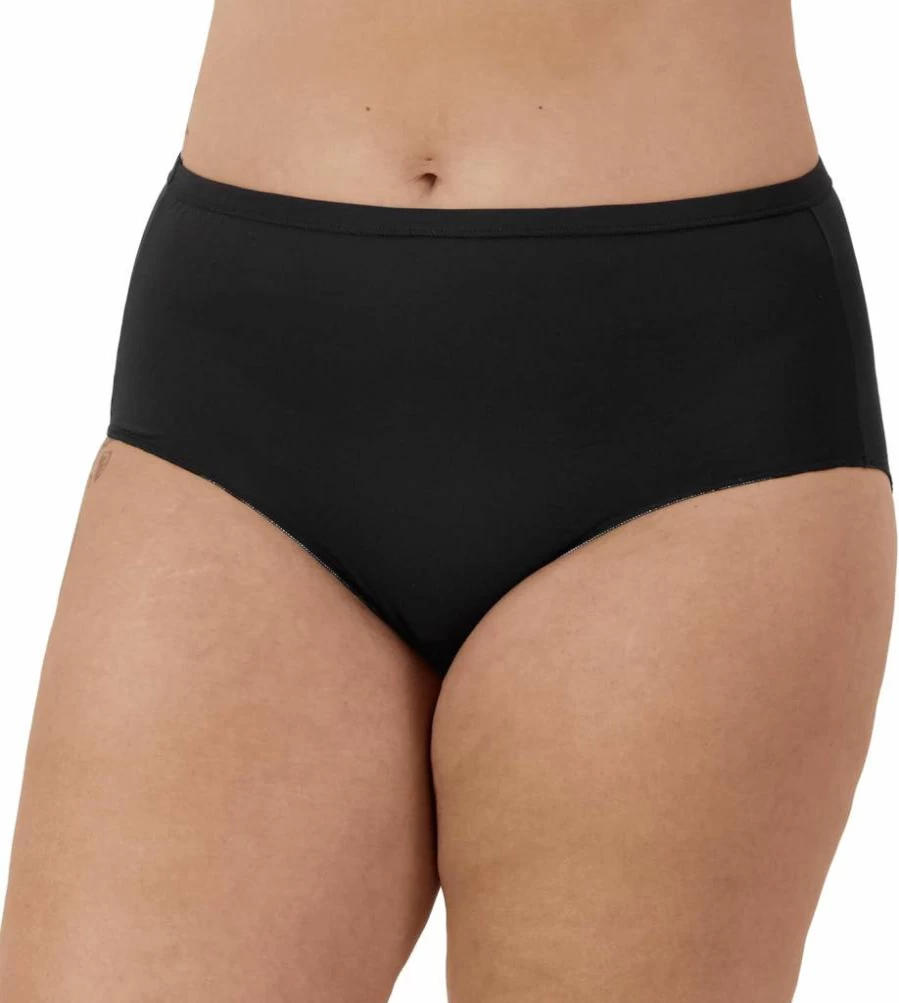 Hanes Women's Plus Size Breathable Mesh No-Show Brief Underwear 5-Pack - Comfortable Cotton Panties
