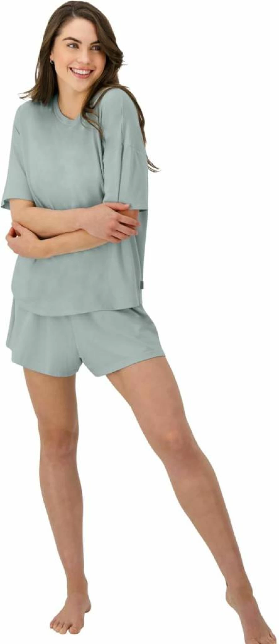Hanes Women's Supersoft Boxy T-Shirt & Sleep Shorts 2-Piece Loungewear Set | Comfy Loungewear Pajama Set