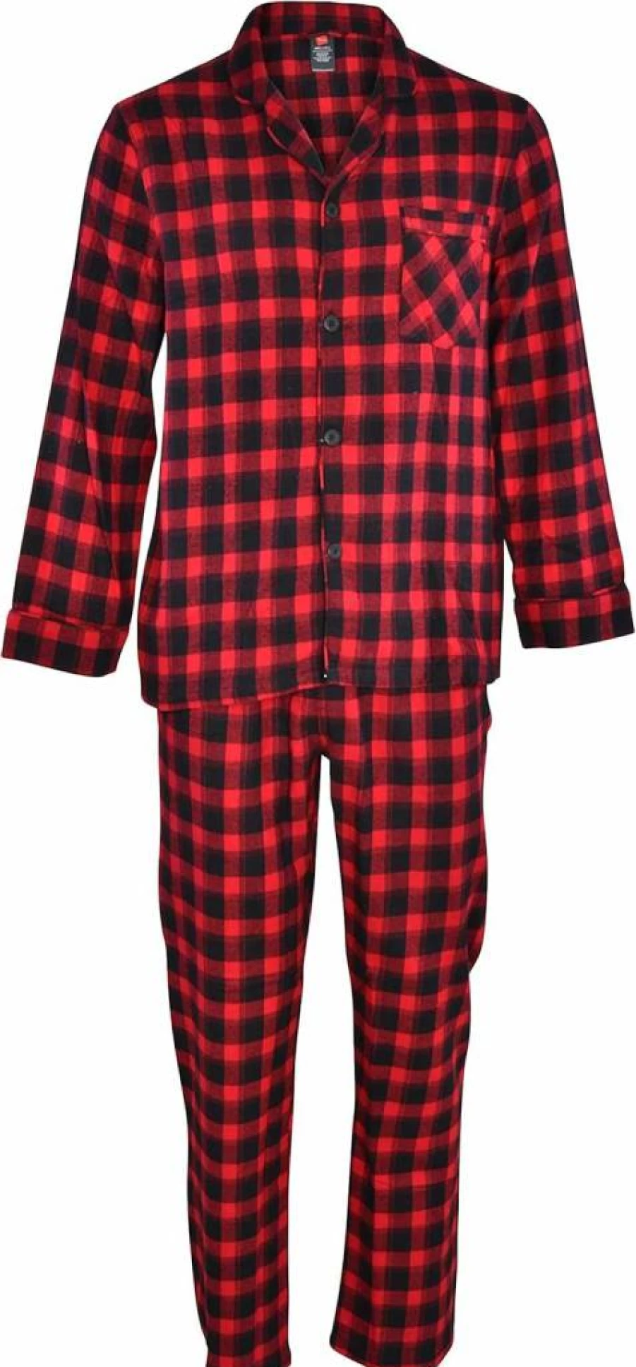 Hanes Men's 100% Cotton Flannel Plaid Sleepwear Set - Soft Pajama Top & Pants for Comfortable Nights