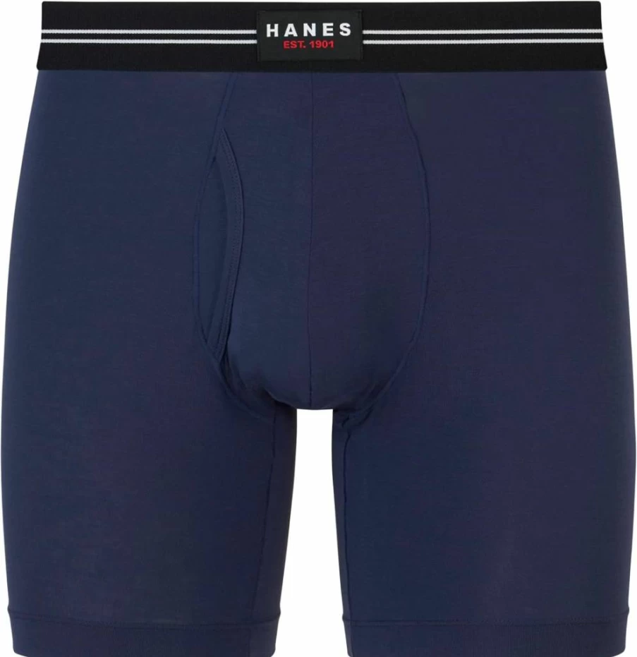 Hanes Men's Lightweight Modal Blend Boxer Briefs with Supportive Pouch - Breathable Comfort Underwear (1-Pack)