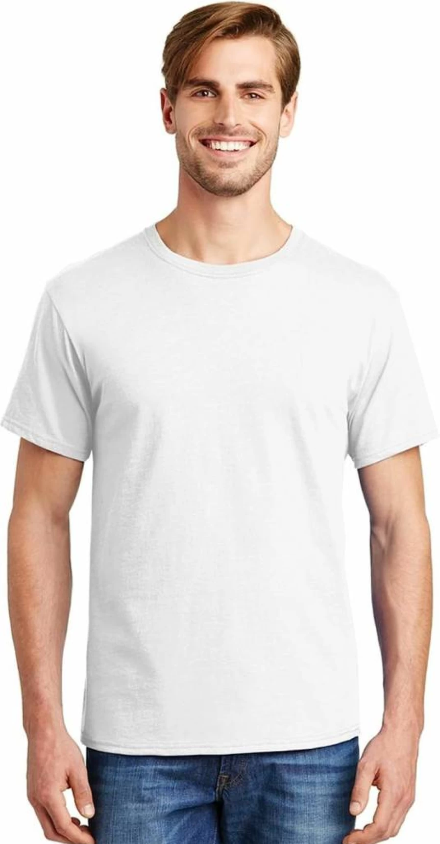 Hanes Men's Fresh IQ Slim Fit Crew Neck Undershirt 4-Pack - Moisture-Wicking, Breathable, Soft Cotton Blend