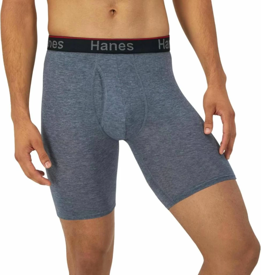Hanes Men's Total Support Pouch Boxer Briefs 3-Pack - Anti-Chafing, Moisture-Wicking & Odor Control Underwear (Regular or Long Leg)