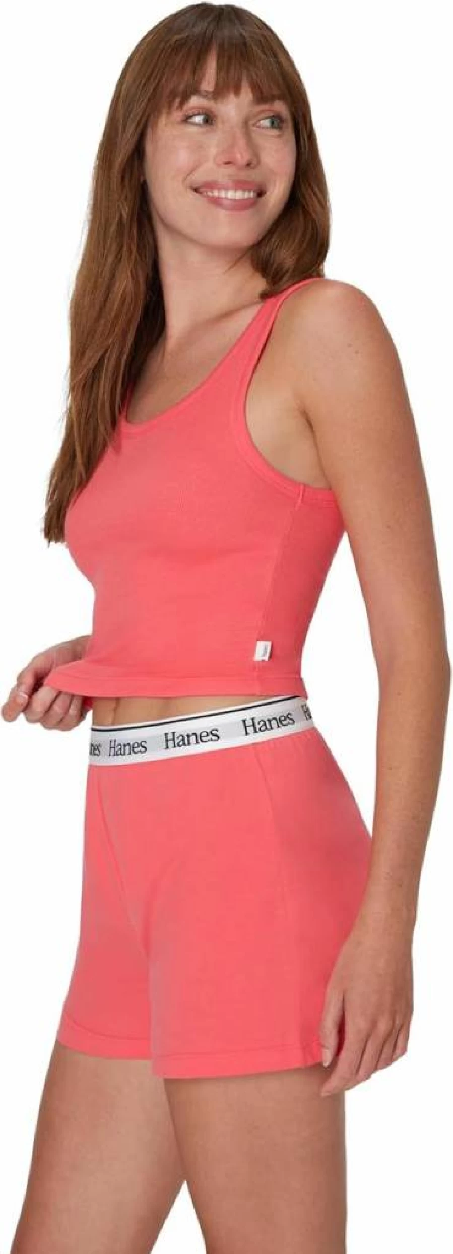 Hanes Women's Comfywear 2-Piece Sleep Set - Ribbed Crop Tank & Comfort Shorts