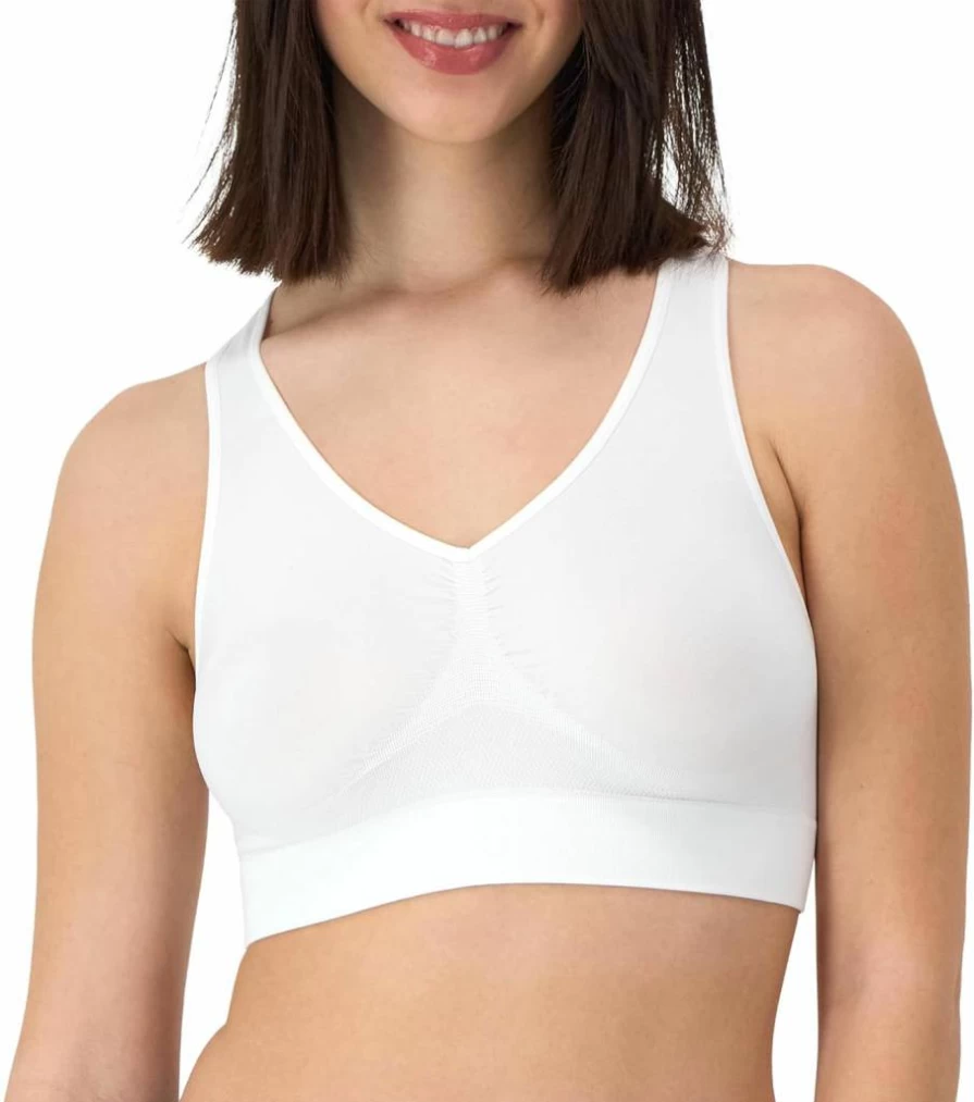 Hanes Women's 2-Pack Seamless Racerback Bralette - Full Coverage Pullover Sports Bra