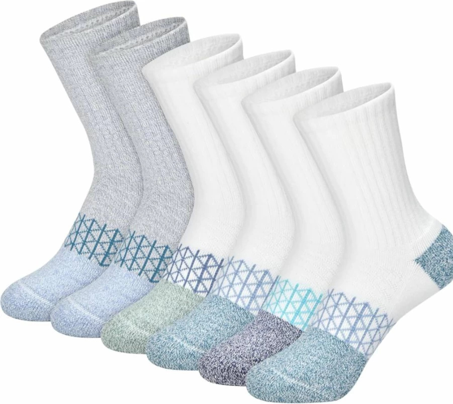 Hanes Boys' 6-Pack Moisture-Wicking Cushioned Crew Socks for Active Wear