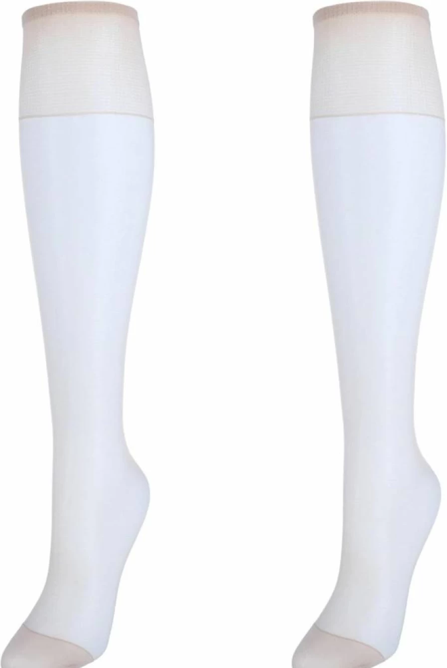 Hanes Women's Sheer Knee-High Stockings with Reinforced Toe - 2-Pack Comfortable Silk Finish Pantyhose