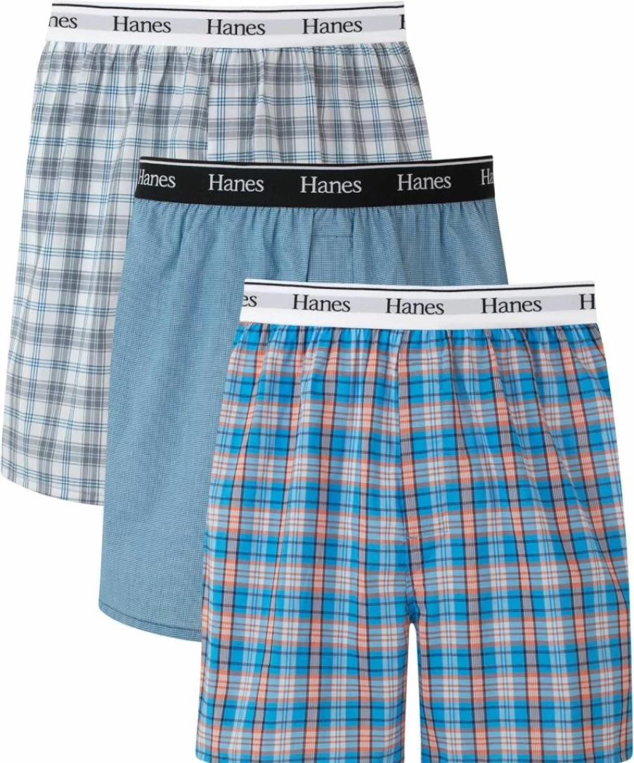 Hanes Men's 3-Pack Cotton Boxer Briefs - Moisture-Wicking, Breathable Underwear for All-Day Comfort