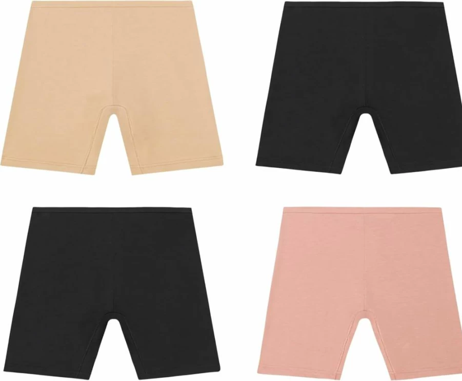 Hanes Girls' Cotton Stretch Pull-On Shorts Multipack - Assorted Solid Colors Playwear