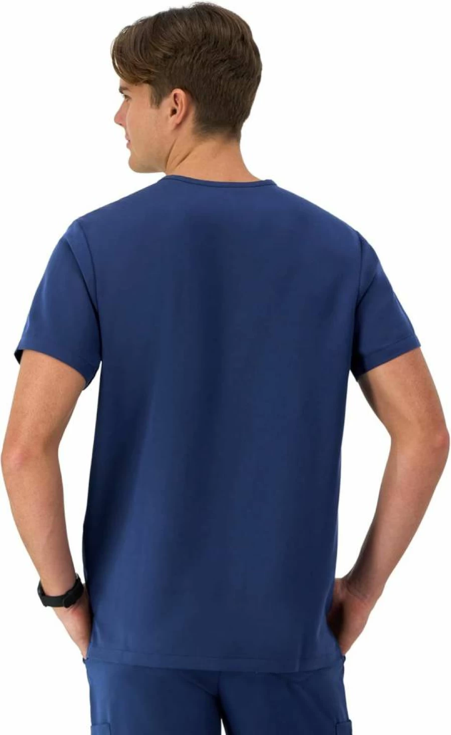 Hanes Men's Moisture-Wicking Stretch Scrub Shirt - Odor Control Healthcare Top for Medical Professionals
