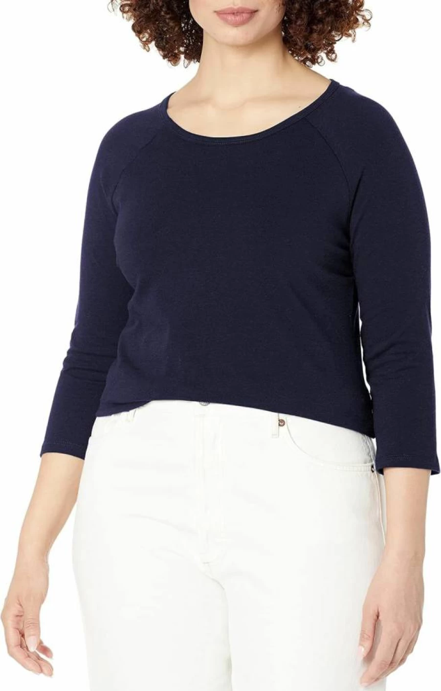Hanes Women's Comfort Stretch Cotton Crewneck Tee with Raglan Sleeves