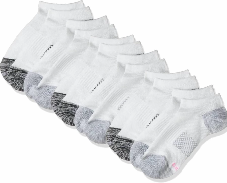 Hanes Women's No Show Socks 6-Pack - Lightweight, Breathable, Low Cut Ankle Socks for Everyday Comfort