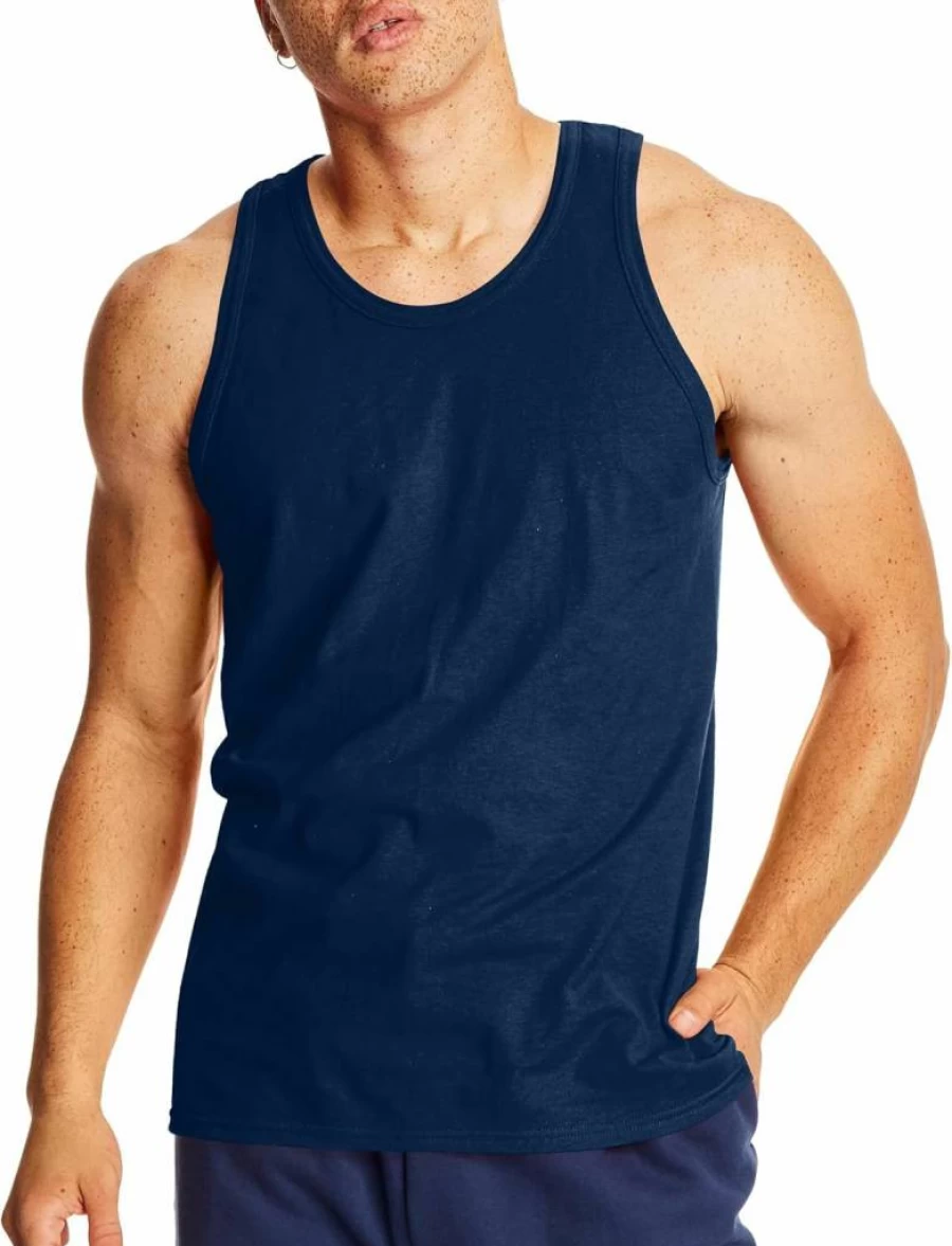Hanes Men's X-Temp Moisture-Wicking Performance Tank Top 2-Pack - Breathable Workout Shirts in Solid Colors