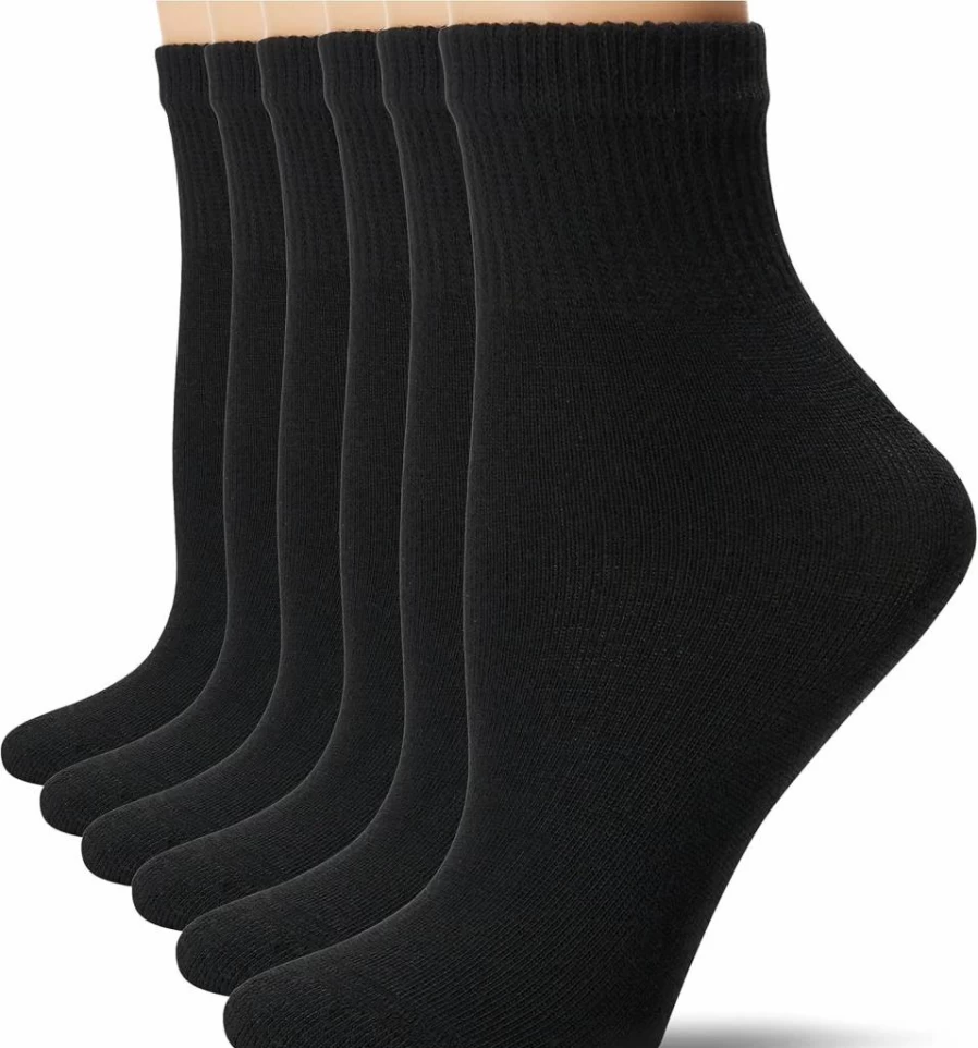 Hanes Women's 6-Pack Ultimate Comfort Seamless Toe Ankle Socks for Everyday Wear