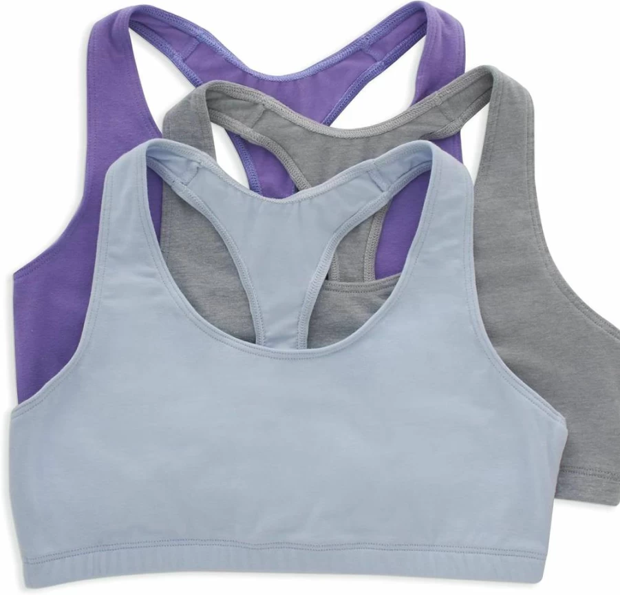 Hanes Women's ComfortSoft Cotton Racerback Bralette 3-Pack - Soft Breathable Undershirts for Everyday Wear