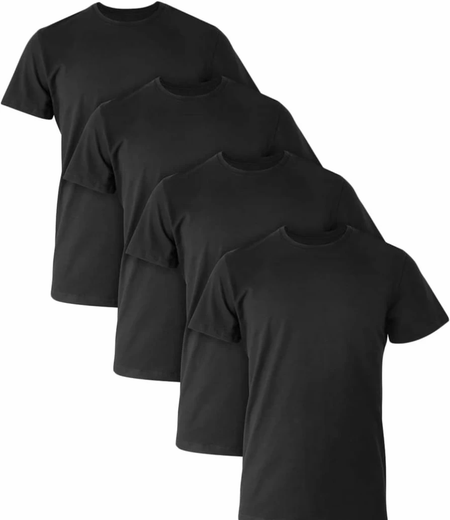 Hanes Men's Crewneck Stretch-Cotton Undershirt 4-Pack - Ultimate Comfort Fit T-Shirts for Everyday Wear