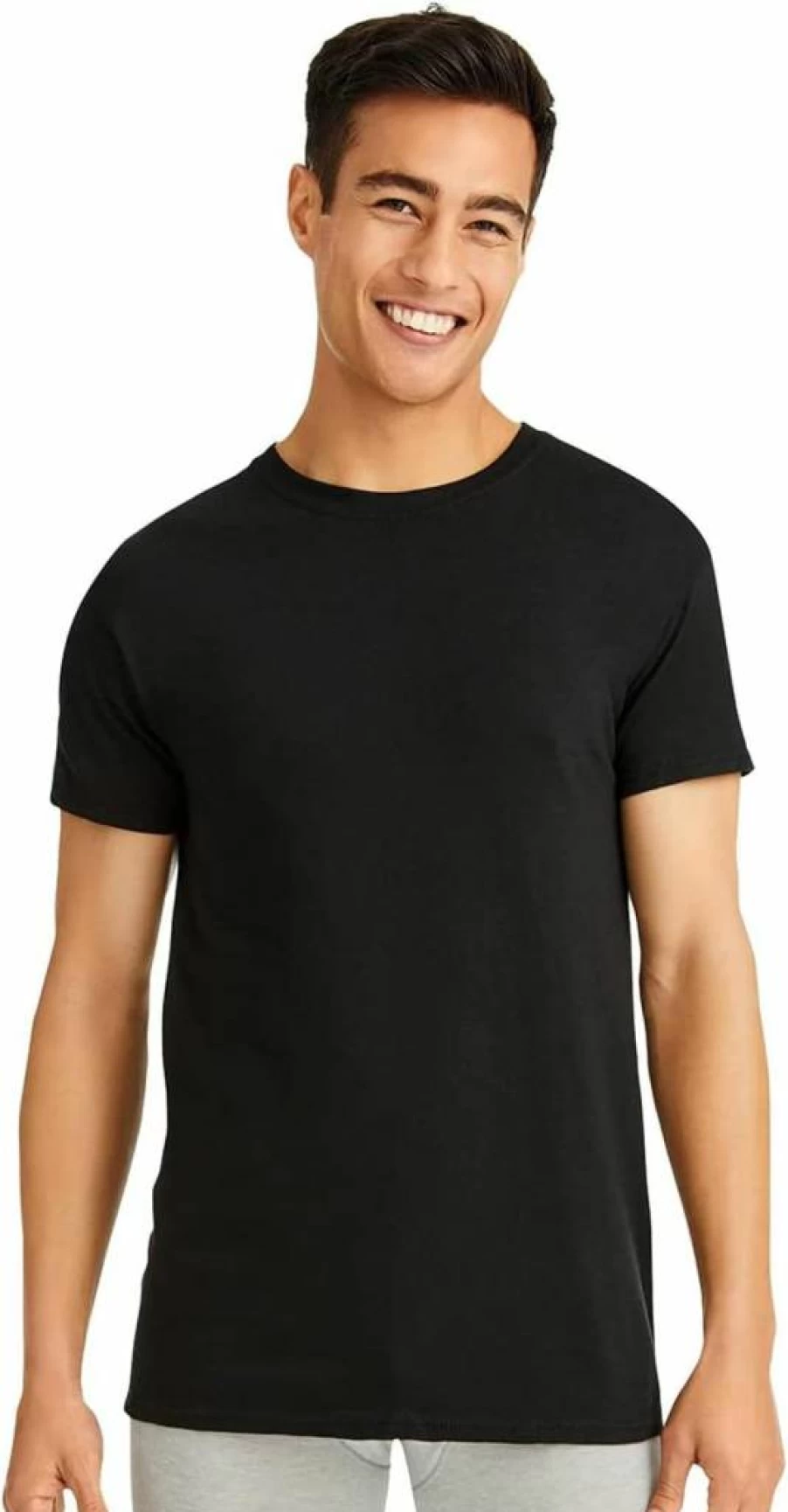 Hanes Men's Crewneck Stretch-Cotton Undershirt 4-Pack - Ultimate Comfort Fit T-Shirts for Everyday Wear
