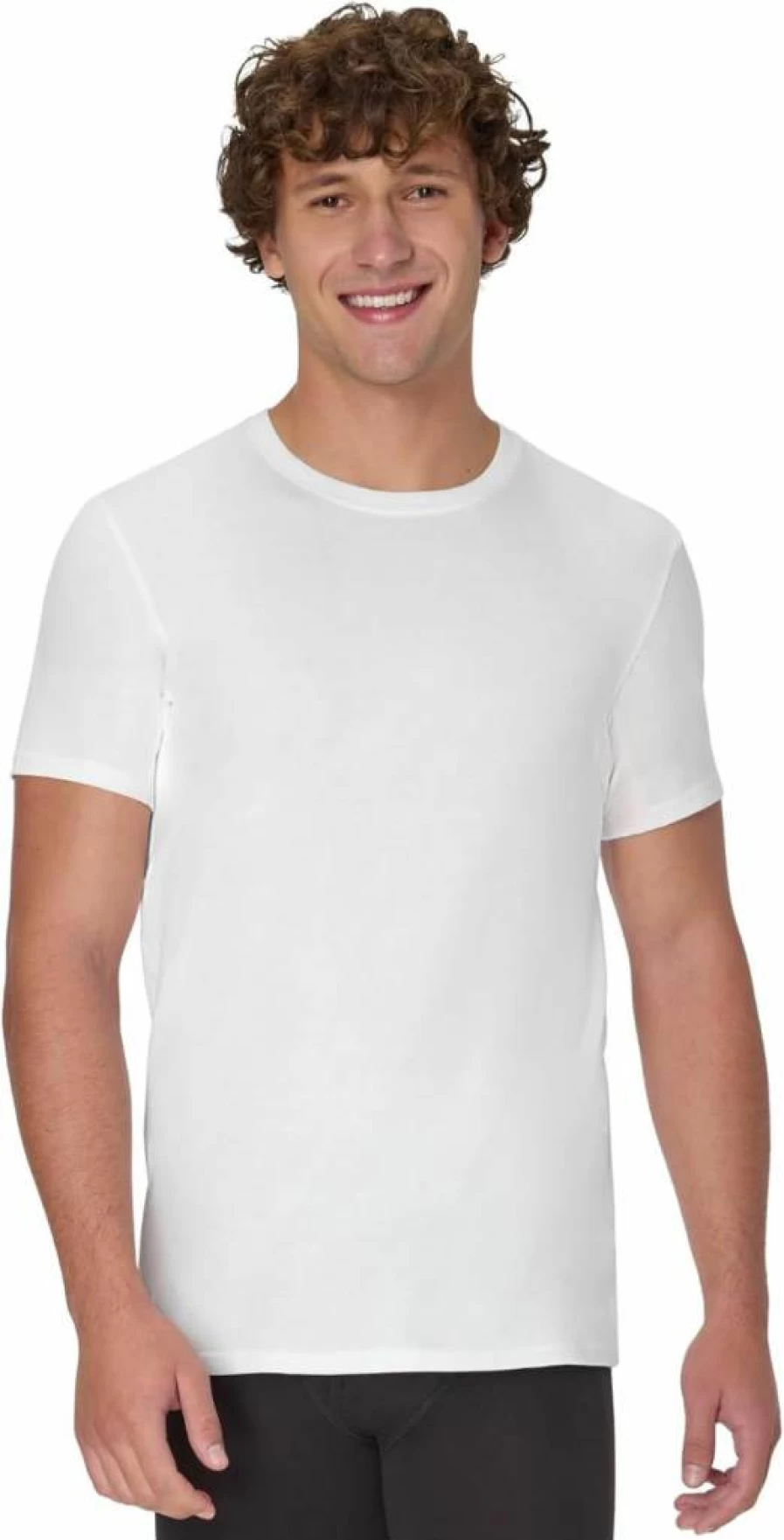 Hanes Men's Sweat-Proof White Crewneck Undershirt 3-Pack - Odor & Underarm Sweat Blocking Tee