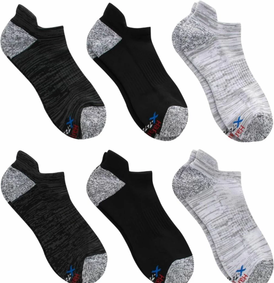 Hanes Men's Moisture-Wicking Low-Cut Socks 6-Pack with Breathable Mesh for Performance & Comfort
