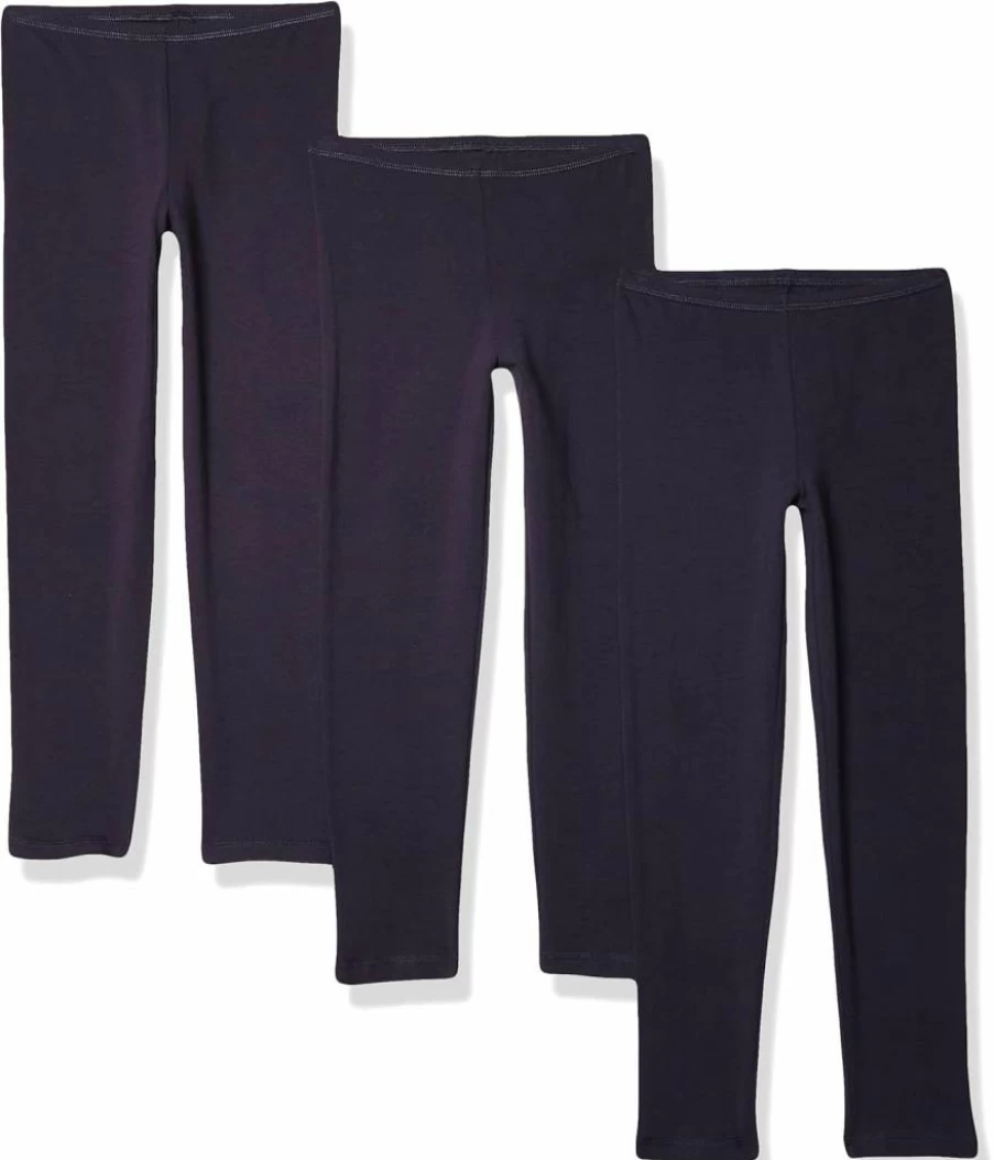 Hanes Girls' 3-Pack Cotton Blend Leggings - Soft Stretch Comfort for Kids