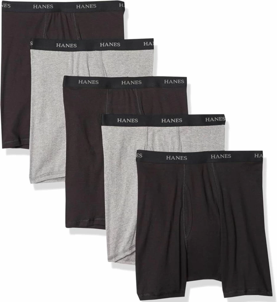 Hanes Men's Cotton ComfortSoft Boxer Briefs Multipack - Moisture-Wicking, Breathable Underwear for Men