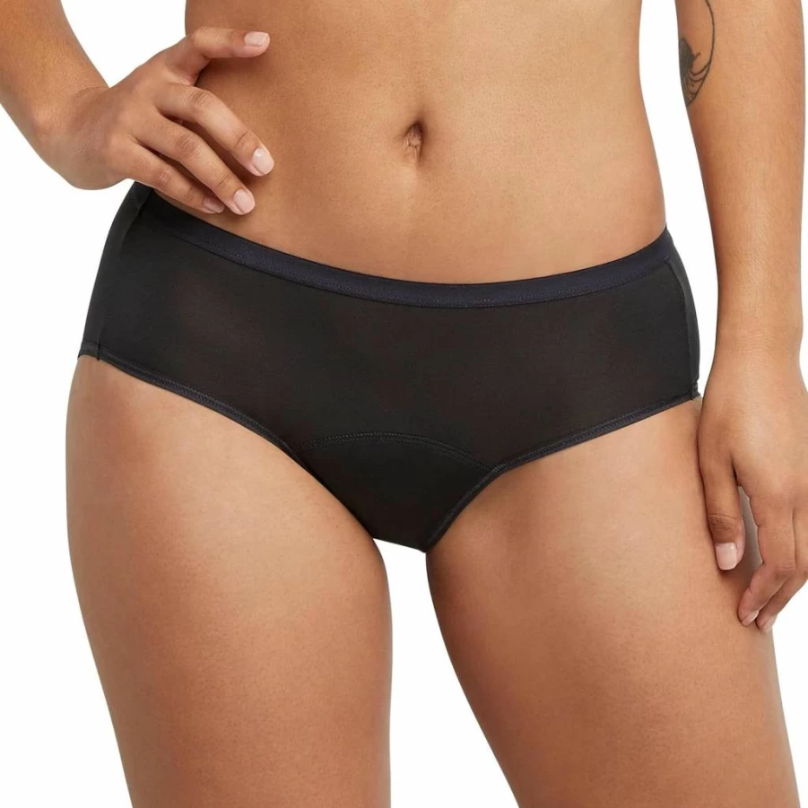 Hanes Women's Period Underwear - 3 Pack Hipster for Moderate Leak Protection, Comfortable Microfiber Briefs