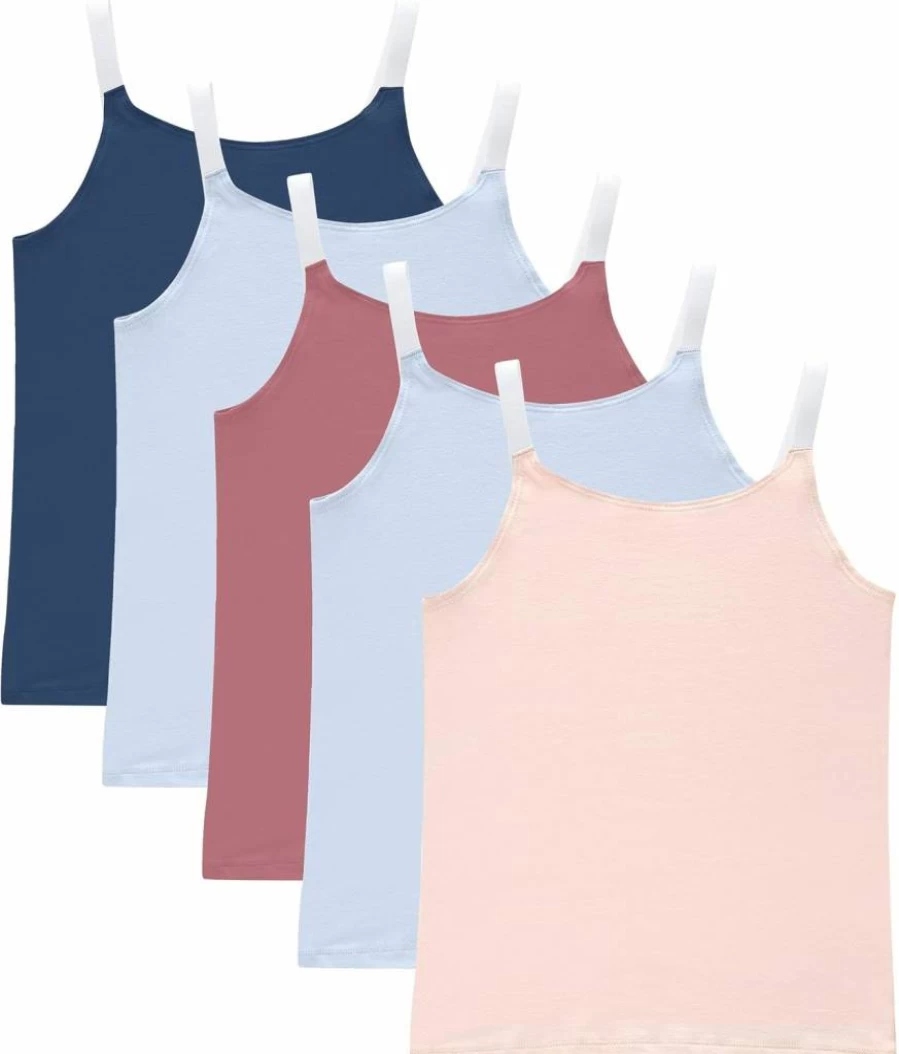 Hanes Girls' Originals Tween Crop Cami 5-Pack - Assorted Fashion Tops for Teens