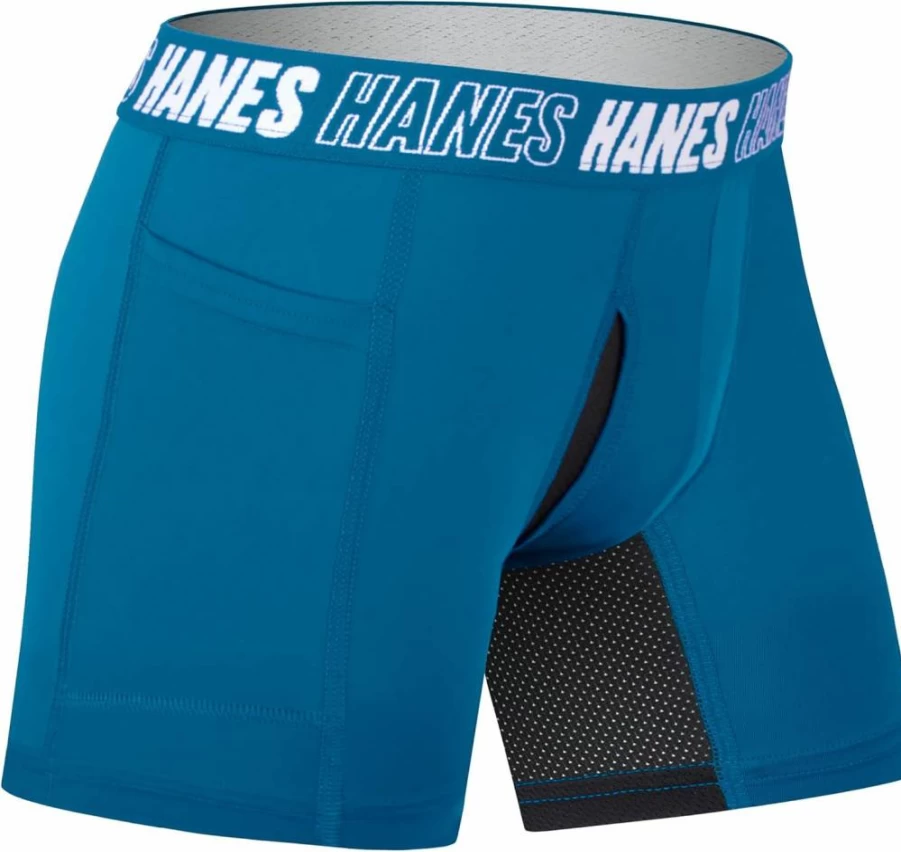 Hanes Boys' Anti-Chafe Boxer Briefs 6-Pack - Comfortable Moves Underwear for Active Kids