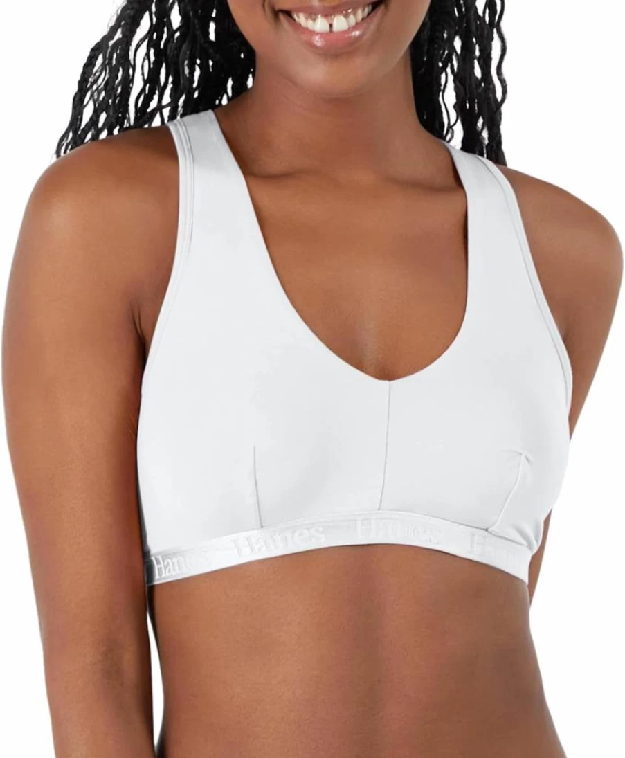 Hanes Women's Ultra Soft Viscose Bamboo Racerback Bralette - Comfortable Breathable Lounge Bralette