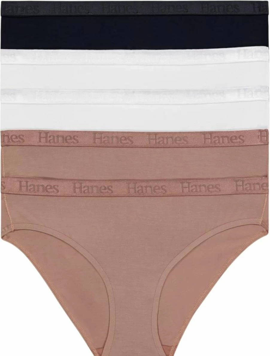 Hanes Women's Ultra Soft Bamboo Viscose Bikini Underwear 5-Pack | Comfortable & Breathable Panties