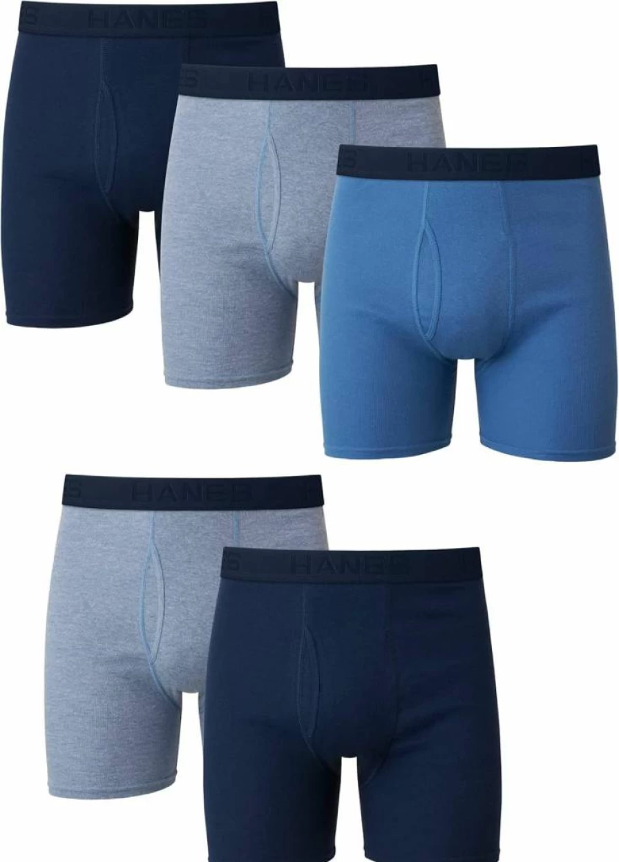 Hanes Men's Ultimate 5-Pack Tagless ComfortSoft Boxer Briefs - Breathable Cotton Underwear