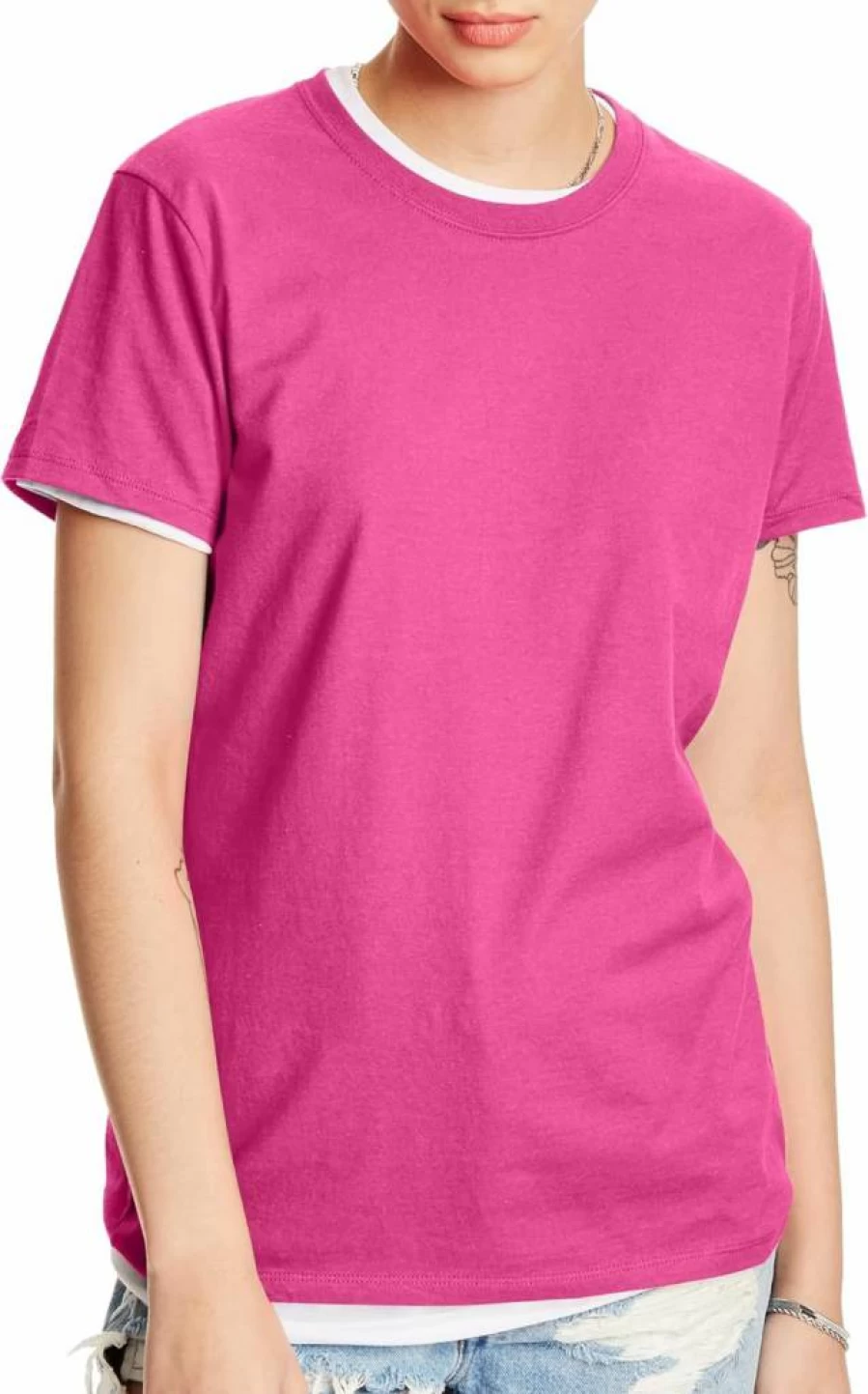 Hanes Women's Lightweight Perfect-T Cotton Crewneck Short Sleeve T-Shirt
