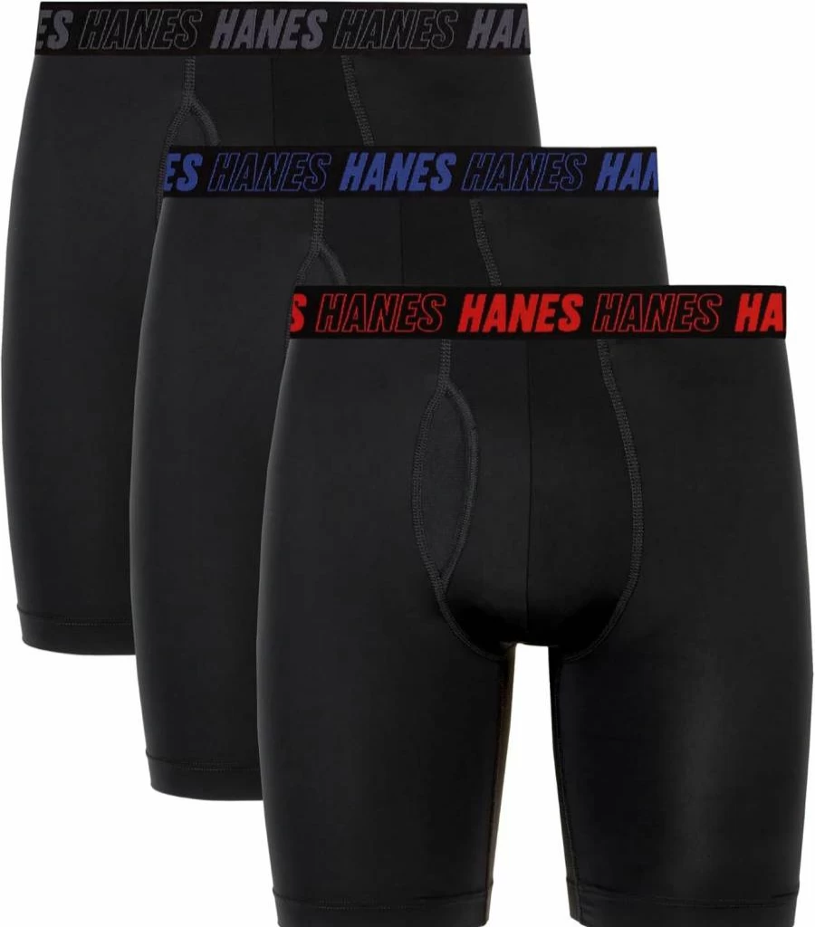 Hanes Men's Performance Boxer Brief 3-Pack with Support Pouch - Regular, Trunk & Long Leg Options